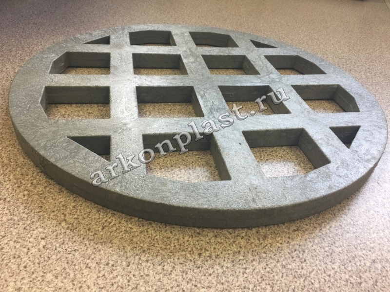 Полимерная решетка безопасности для канализационного люка - Черная